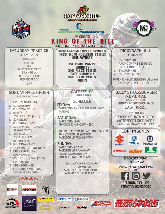 Filers Powersports Presents: 2021 King of the Hill & Race For A Cure Weekend