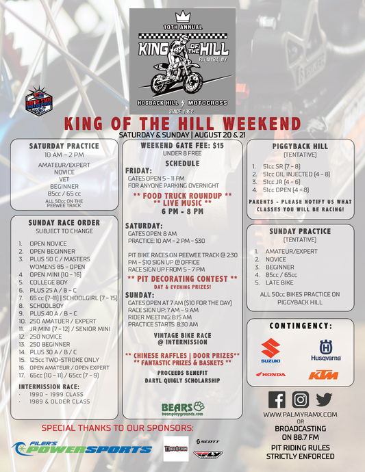 ALERT: KING OF THE HILL Race Weekend